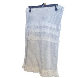 White and Gray Ruffle Halter Bodycon Dress